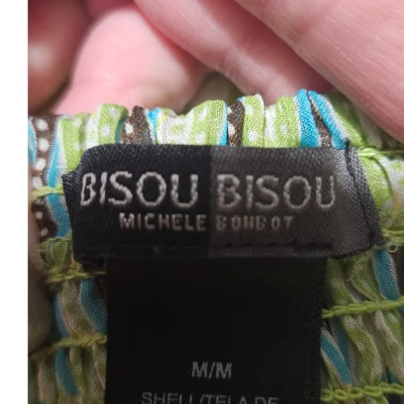 Bisou Bisou Multi Color Halter Top with Waist Shirred Waist Size Medium - Picture 8 of 11